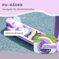 AIYAPLAY kinderstep, LED-wielen, soepele rit, verstelbare hoogte, kunststof, staal, paars(m-5)