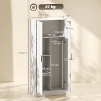 HOMCOM Roupeiro Moderno para Quarto com Barra para Pendurar e Prateleiras 70x37x164 cm Branco(m-3)