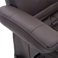 HOMCOM Massagestoel Relaxstoel, incl. voetenkruk, 10 vibratiepunten, 1 afstandsbediening; 77 cm x 84 cm x 95 cm, Bruin(m-8)
