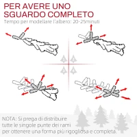 HOMCOM Albero di Natale Artificiale 180cm con 1061 Rami e Base in Metallo, Verde(m-6)