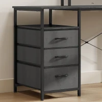 HOMCOM L-vormig bureau, omkeerbaar hoekbureau met lades en planken, 170 cm, zwart(m-9)