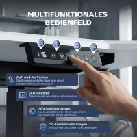 HOMCOM Elektrisch bureauframe, in hoogte verstelbaar, met geheugenfunctie, staal, zwart(m-6)