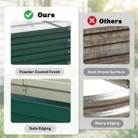 Outsunny Set of 2 Raised Beds for Garden, Galvanised Outdoor Planters for Herbs Vegetables, Use for Patio Balcony, Green(m-5)