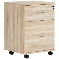 HOMCOM Two Drawer Lockable Filing Cabinet - Wood-Effect(m-1)