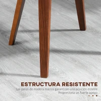 HOMCOM Pack de 2 Sillas de Comedor con Patas de Madera Tapizadas en Cuero Sintético Respaldo Curvado 53x54x81 cm Negro(m-6)
