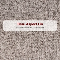 HOMCOM Lot de 2 Tabourets de Bar, Chaises de Bar, Repose-Pieds et Dossier, Tissu Effet Lin, Hauteur d'Assise 68cm, Gris Clair(m-5)