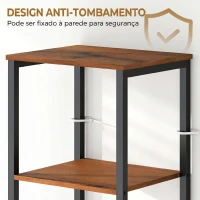 kleankin Coluna Casa de Banho Armário Alto Casa de Banho Estreito com Porta de Ripas Prateleiras Ajustáveis 37x30x167 cm Castanho Rústico(m-7)