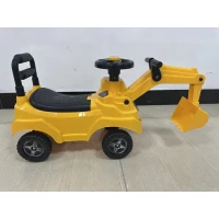 AIYAPLAY Pelleteuse Porteur Jouet avec Klaxon à Air, Pelleteuse sans Pédales, Bras de Pelle, Rangement sous le Siège, pour Enfants de 1 à 3 Ans, Charge 15 kg, Jaune(m-4)