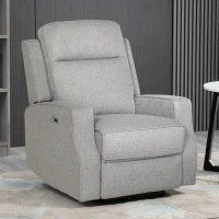 HOMCOM 150° Electric Reclining Chair, with USB port and Footrest - Grey(m-10)