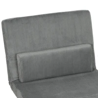 HOMCOM Slaapfauteuil 3-in-1, uitschuifbare fauteuil in cord met slaapfunctie verstelbare rugleuning, kussen donkergrijs(m-14)