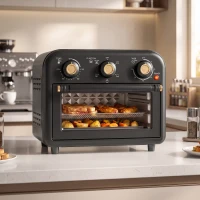 HOMCOM Air Fryer Toaster Oven, Convection Countertop Oven, with Adjustable Temperature and Timer, 12 L, Black(m-2)