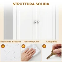 HOMCOM Mobile Bagno Alto 170 cm da Terra con Ripiani Regolabili(m-6)