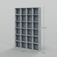 HOMCOM Meuble de rangement multimédia 456 CD/ 336 DVD - bibliothèque en bois avec étagères réglables, 89 x 130,5 cm, gris(m-3)