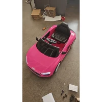 AIYAPLAY Voiture électrique 12V pour enfants avec télécommande Batterie lithium 2 moteurs Démarrage progressif Suspension arrière Rose(m-5)