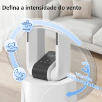 HOMCOM Climatizador 3 em 1 com Depósito de 1,7L Modos Ajustáveis Temporizador Controlo Remoto 24,7x24,7x109,5 cm Branco(m-6)