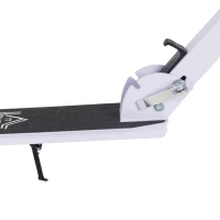 HOMCOM Trottinette Pliable Hauteur Guidon réglable sur 4 Niveaux système de freinage arrière pour enfant adolescent pois max. 100KG dim. 88L x 37l x 75-100H cm Blanc(m-8)