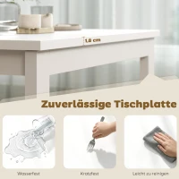 HOMCOM Ausziehbarer Esstisch 80-120 cm für 4-6 Personen, Platzsparender Küchentisch mit einfacher Ausziehfunktion, Natur(m-6)