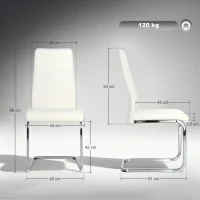 HOMCOM Juego de 4 Sillas de Comedor con Asiento y Respaldo Acolchado Tapizado en Terciopelo Patas de Acero Crema(m-3)