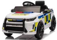 AIYAPLAY Voiture électrique police pour enfants 12V Télécommande 2,4 G 2 Moteurs Démarrage progressif Sirène Lumières Musique Blanc(m-1)