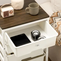 HOMCOM Bedroom Chest of Drawers, 6-Drawer Dresser, Tall Storage Drawer Unit with Steel Frame for Living Room, White(m-8)