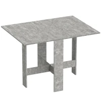 HOMCOM Folding Dining Table, Space-Saving Drop Leaf Kitchen Table for 4-6 People Grey(m-1)
