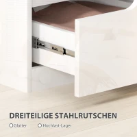 HOMCOM Nachtkastje, Bijzettafel met Laden, Spaanplaat, Stijlvol, Wit(m-7)