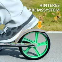 AIYAPLAY Step, Hoogte Verstelbaar, Achterrem, Opvouwbaar, 100 kg Belasting, Groen(m-6)