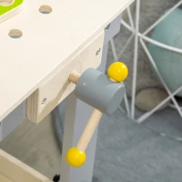 HOMCOM Etabli et outils pour enfant - jeu d'imitation bricolage - nombreux accessoires 31 pièces - MDF gris bois pin(m-8)