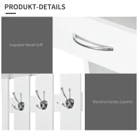 HOMCOM 3 in 1 Garderoben Set Garderobenpaneel Schuhschrank mit Spiegel 2 tlg Weiß(m-5)