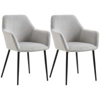 HOMCOM Set Eetkamerstoelen, Comfortabel, 54x57x80 cm, Lichtgrijs(m-10)