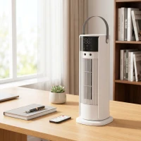 HOMCOM Ventilator de Masă cu Nebulizare, 3 Viteze, Timer 10H, Alb(m-8)