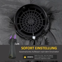 Outsunny spook met pompoenkop, opblaasbaar Halloweendecor met blauw vlammeneffect, 88 x 79 x 210 cm(m-6)