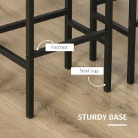 HOMCOM Industrial Bar Stools, Set of 2 Kitchen Breakfast Bar Chairs with Footrest, Counter Height Island Stools for Dining Area, Home Pub, Rustic Brown(m-6)
