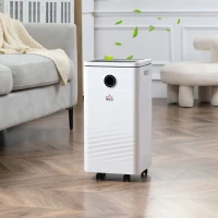 HOMCOM 10L/Day Dehumidifier with WiFi Smart App Control, 2.5L Water Tank, Digital Display, Sleep Mode, 24H Timer, Laundry Clothes Drying, for Home and Large Room Basement(m-2)