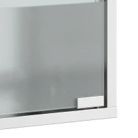 HOMCOM Medicijnkast met slot, 2 sleutels, glazen deur en 6 planken, 48 x 46 x 12 cm, zilver(m-12)