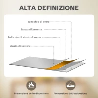 HOMCOM Specchio da Parete Rettangolare con Ganci, Specchio a Muro in Vetro e MDF, 40x60 cm, Color Legno(m-6)