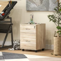 HOMCOM Two Drawer Lockable Filing Cabinet - Wood-Effect(m-10)