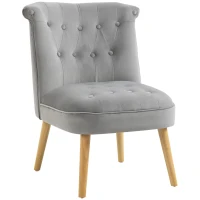 HOMCOM Sedia Moderna per Soggiorno e Sala da Pranzo con Seduta Imbottita e Tessuto Vellutato, 60x66x79 cm, Grigia(m-11)