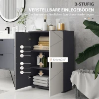 kleankin Badkamerkast, Badcommode, Verstelbare Planken, Tot 25 kg Belastbaar, Grijs(m-5)