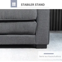 HOMCOM Multifunctionele Slaapbank Grijs | Comfortabele 2-Zits Sofa met Slaapfunctie | Ideaal voor Kleine Ruimtes(m-7)