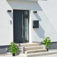 HOMCOM Juego de 2 Árboles Artificiales de 95 cm con Maceta Plantas Sintéticas para Decoración Hogar Salón Oficina Verde(m-11)