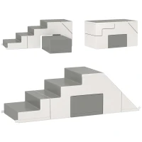 HOMCOM Klim- en glijspel voor kinderen, bevordert motoriek, kunstleer, EPE-schuim, 86x49x47 cm, grijs(m-1)