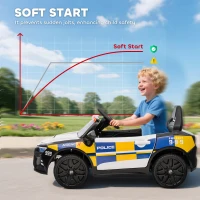 AIYAPLAY Kids Electric Ride on Police Car with Remote Control, Music, Horn, Siren Flashing Lights for 3-5 Years Old, Multicolour(m-7)