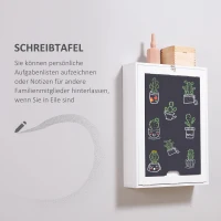 HOMCOM Opklapbaar bureau met wandmontage, 5 vakken, 60x94,5x147cm, Zwart/Wit(m-7)