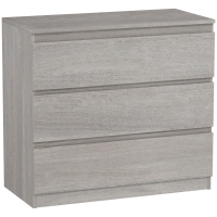 HOMCOM Chest of Three Drawers - Grey Wood Effect