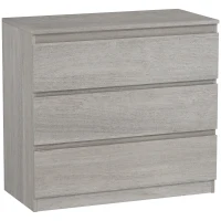 HOMCOM Chest of Three Drawers - Grey Wood Effect(m-1)