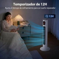 HOMCOM Ventilador de Torre Silencioso 45W con Control Remoto 3 Velocidades 3 Modos Temporizador 10H Oscilación 70° Blanco(m-6)