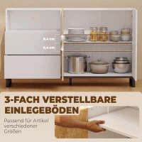 HOMCOM Modern sideboard met 2 soft-close deuren en 2 laden, 140 x 40 x 85 cm, wit(m-6)