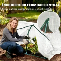 Outsunny Seră Mini pentru Grădină și Balcon din Plastic PE și Oțel, cu Închidere cu Fermoar, 99x71x60 cm(m-6)
