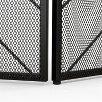 HOMCOM Vonkenscherm voor haarden, elegante vonkenvanger, inklapbaar, gecoat, Zwart, 135 x 85 cm(m-8)